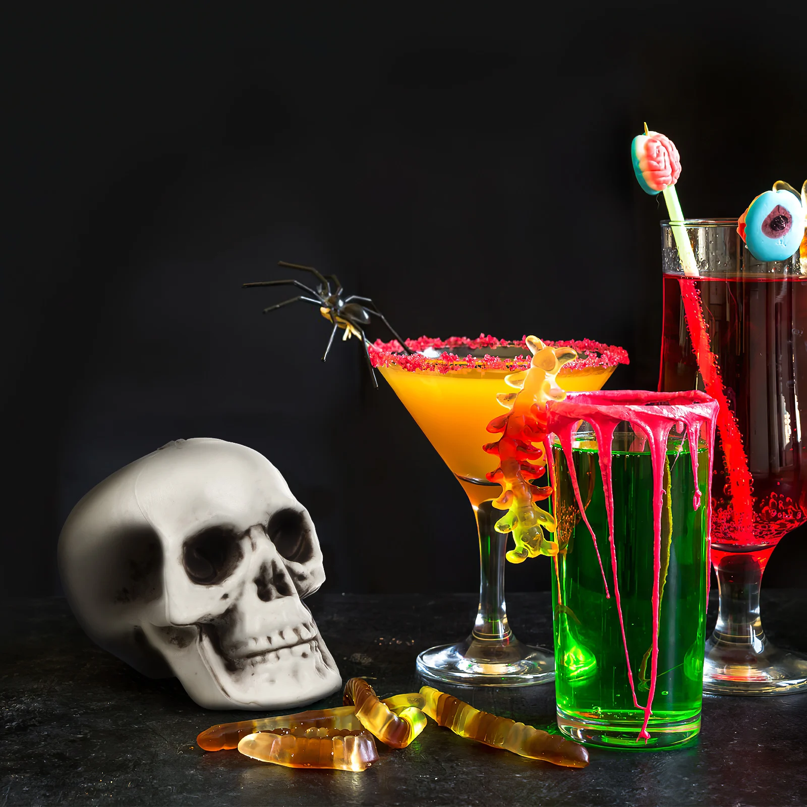 

18 Pcs Skull Props Halloween Ornaments Figurine Indoor Nighttime Decor Home Decoration Bones Decorative Creepy
