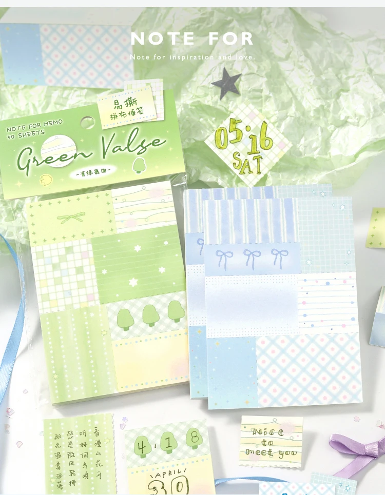 Niedliche Schleifen-Notizblöcke im süßen Stil, Schreibwaren-Notizblock, Papier-Notizbuch für Mädchen zum Journaling und Dekorieren, Bastelzubehör. – Detail 1