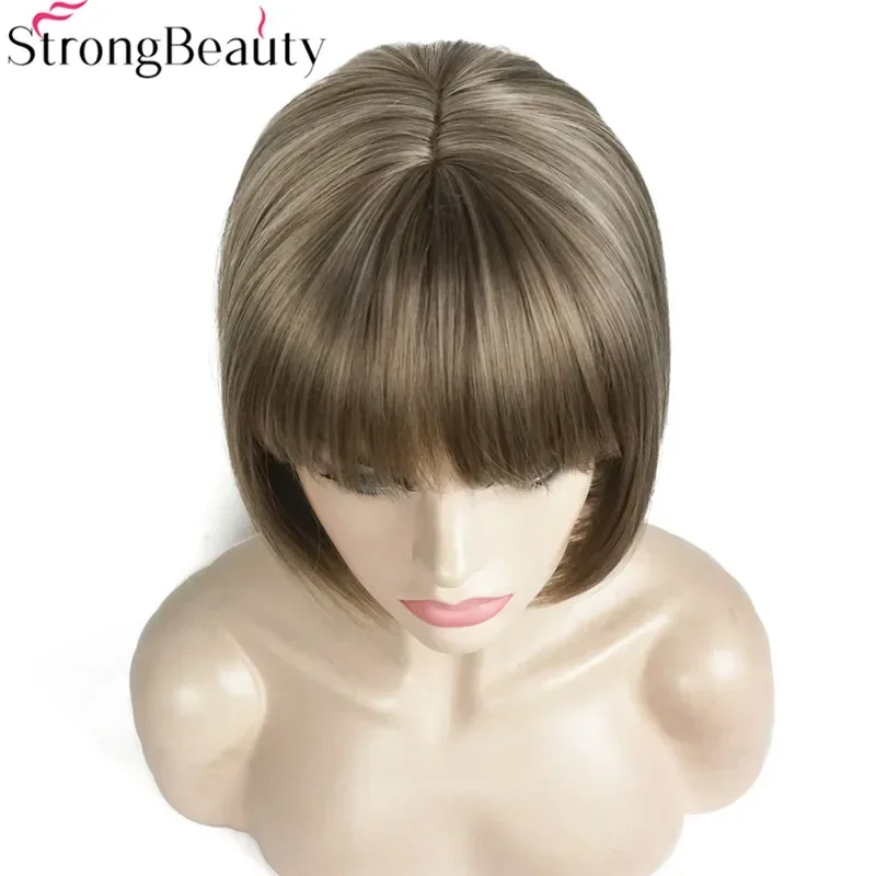 StrongBeauty Short Bob Wigs Synthetic Straight Cosplay Women Wig 10 inches