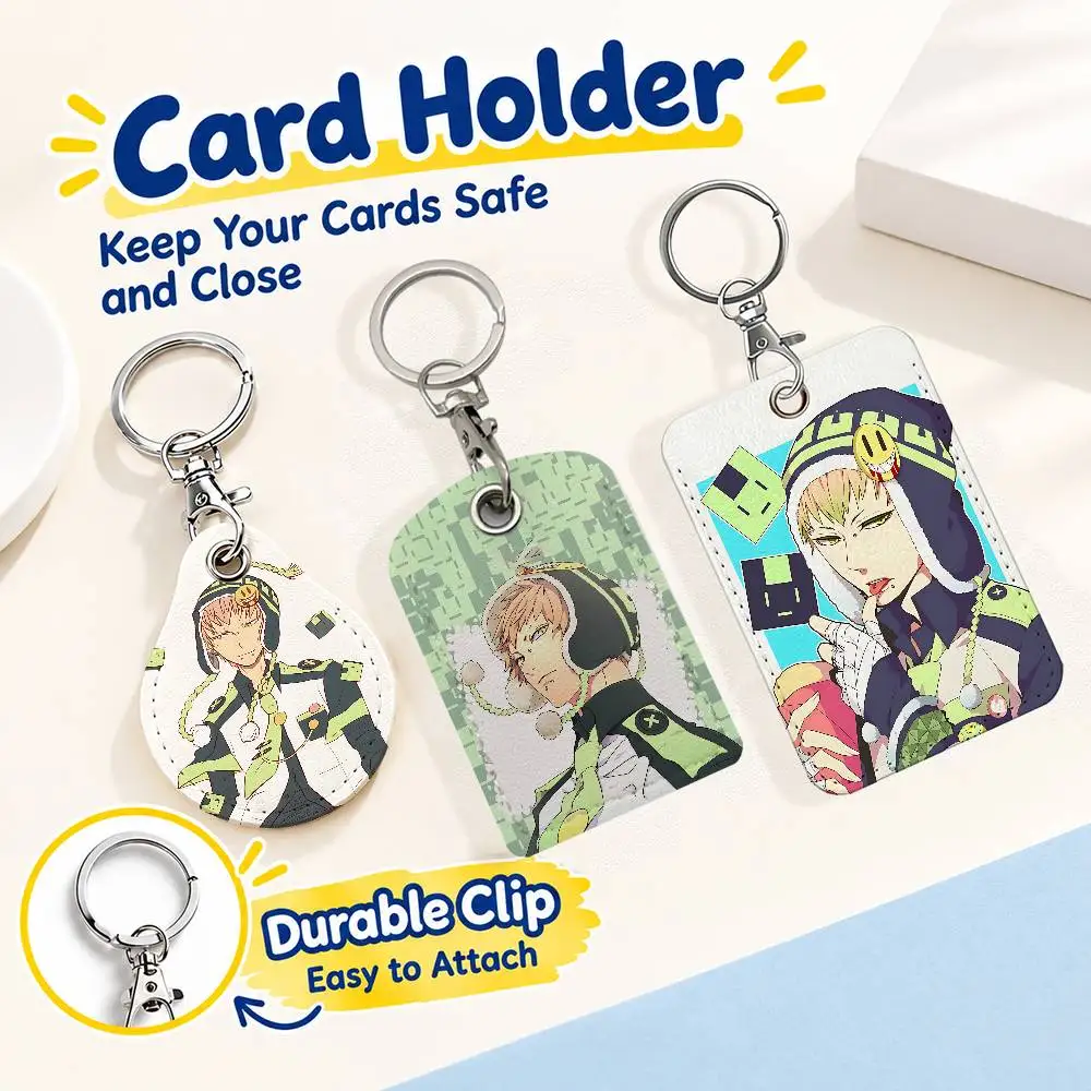 FOR Noiz DRAMAtical Murder Keychain Card Holder Leather Keeps ID Cash Keys Cards Ready for Work School Travel Daily Errands