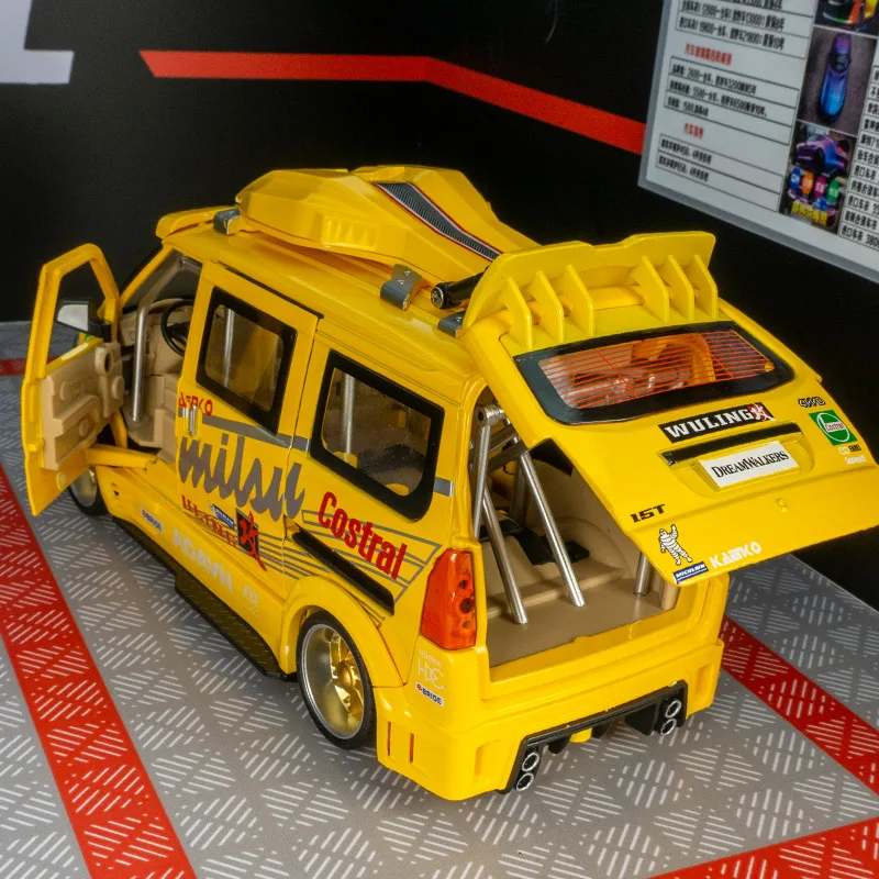 1:24 WULING Rongguang Van alliage voiture modèle moulé sous pression en métal jouet véhicules modèle son et lumière Simulation Collection enfants cadeau