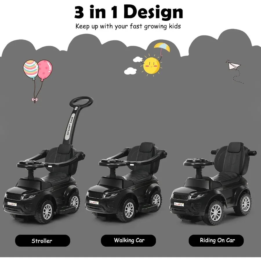 ركوب على دفع سيارة القدم إلى الأرض ركوب على مقبض دفع السيارة المنزلق وصوت الدرابزين القابل للفصل وأضواء تحت مقعد التخزين #2