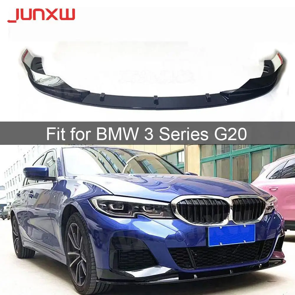 

2 PCS/Set ABS Black Carbon Look Front Lip Chin Splitters Spoiler For BMW 3 Series G20 2019 2020 3D Style Bumper Guard