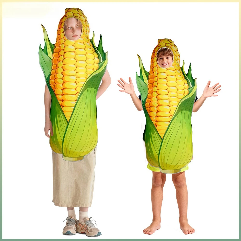 

Adult Corn Cob Halloween Costume Men Women Funny Green Vegetable Fancy Dress Carnival Easter Purim Vegetable Cosplay Jumpsuit