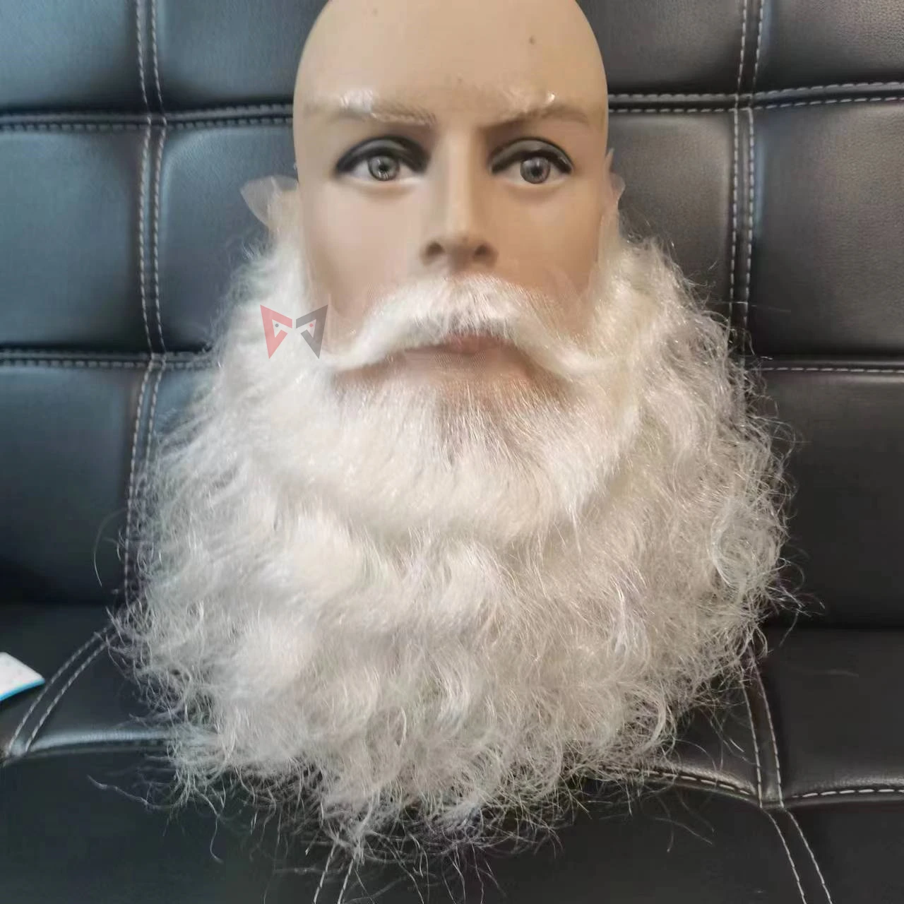 Nieuwe Kerstman Baard Synthetisch Haar Korte Cosplay Mannen Wit Haarstukje Accessoires Kerstcadeau Hoge Kwaliteit Hand Made