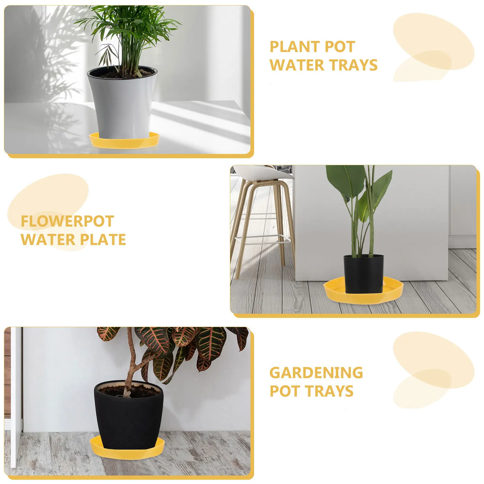 

5Pcs Flowerpot Tray Thickened Water Resistant Base for Garden Plant Pot Protection Easy Clean Bonsai and Balcony Use
