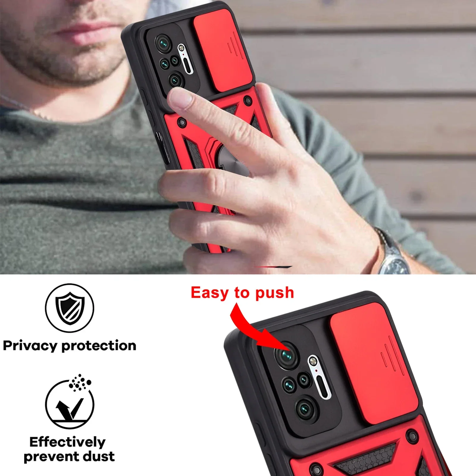 Защитный модный противоударный чехол для телефона Xiaomi Redmi Note 10 10S Pro Max 5G, прочный бронированный автомобильный чехол с магнитным кольцом и подставкой