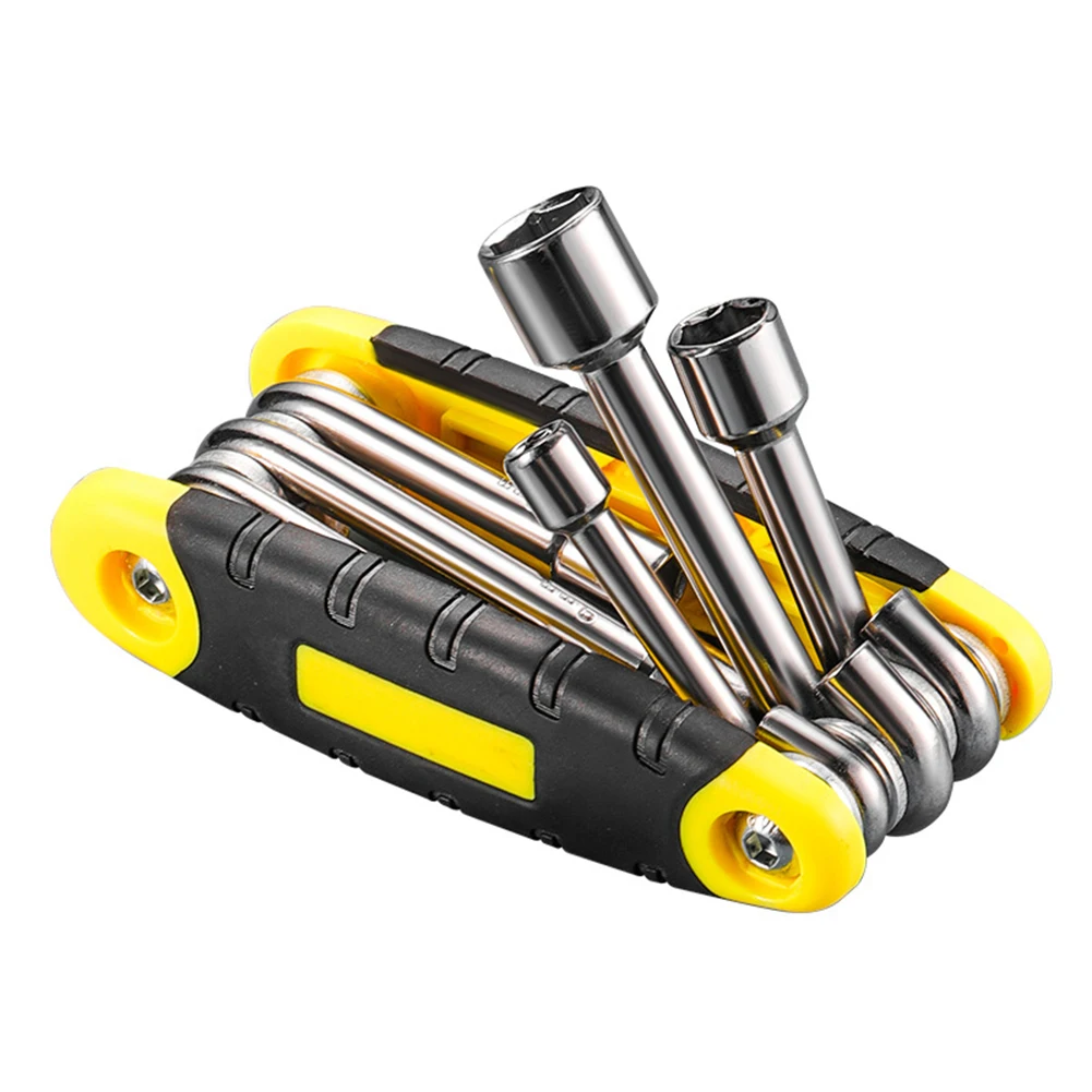 Folding Socket Wrench Set 6 In 1 Folding Socket Wrench Set 5-12mm Multi Functional Hex Spanner Repair Tools Spare Parts