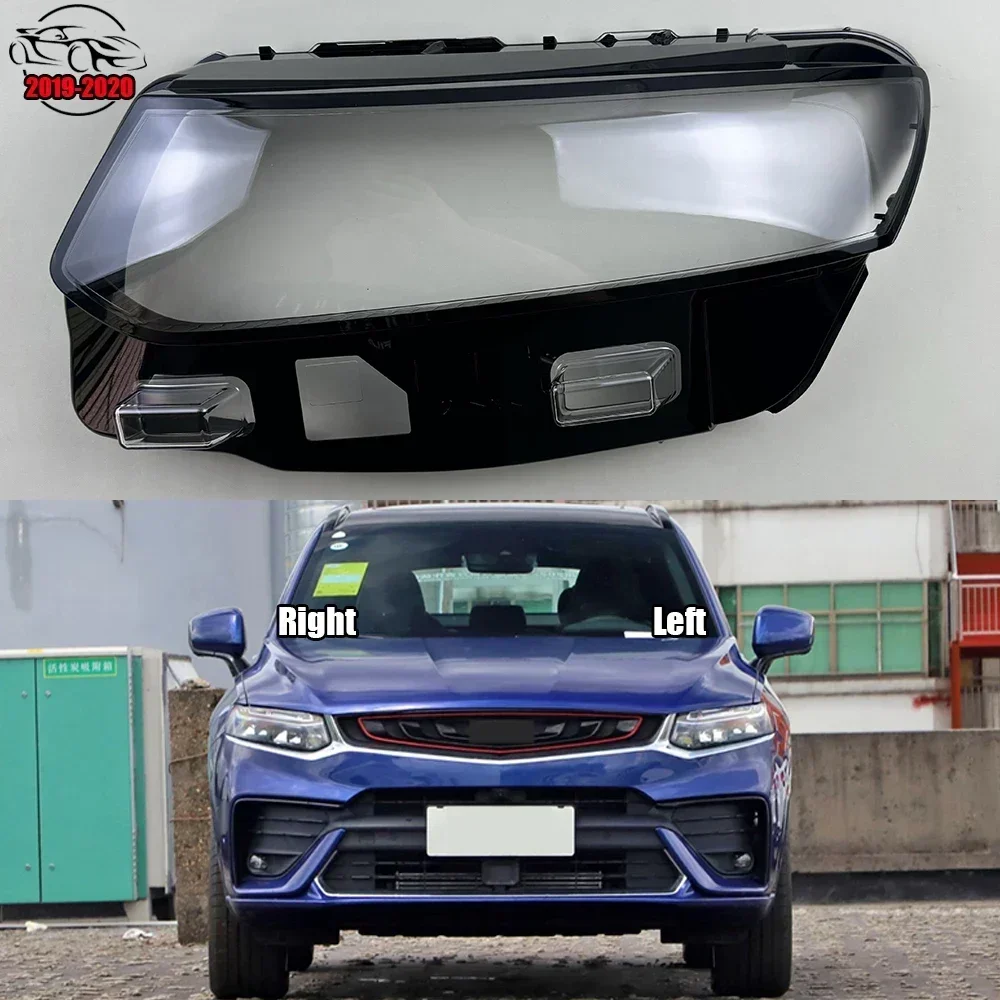 

For Geely Xingyue 2019 2020 Headlight Shade Transparent Lampshade Lens Headlamp Cover Lamp Shell Plexiglass Black Edge