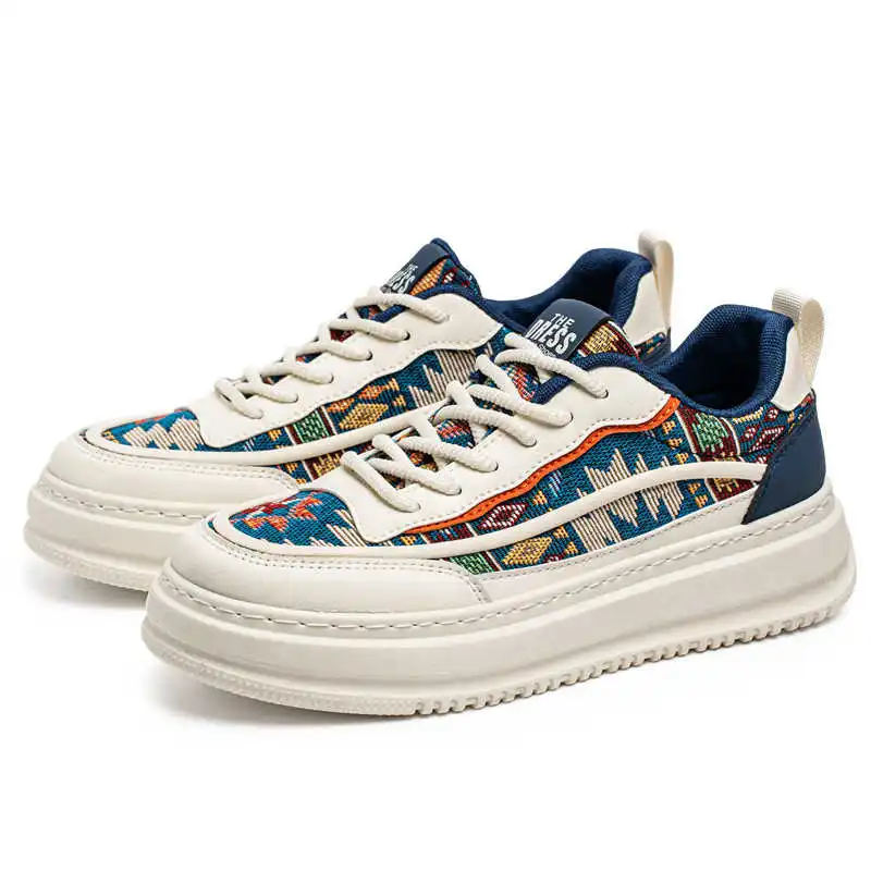 Фиолетовые кроссовки на платформе с круглым носком. Мужская тканая белая спортивная обувь для мужчин. 45, бестселлеры. Кроссовки. Модные мужские тенденции обуви.