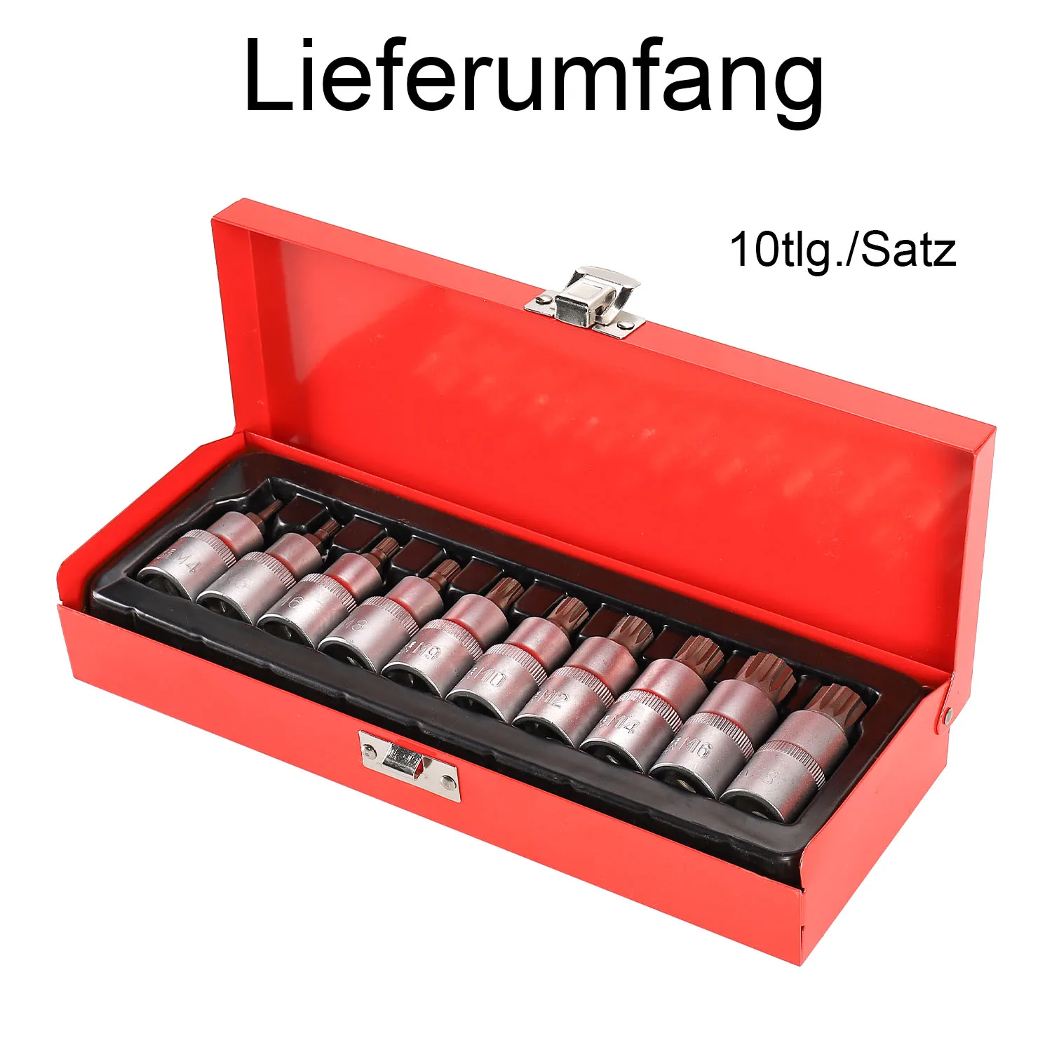 Multi Tooth Socket Set of 10 Pieces with 1/2 Drive Head Sleeves for Various Applications Comes with Storage Box