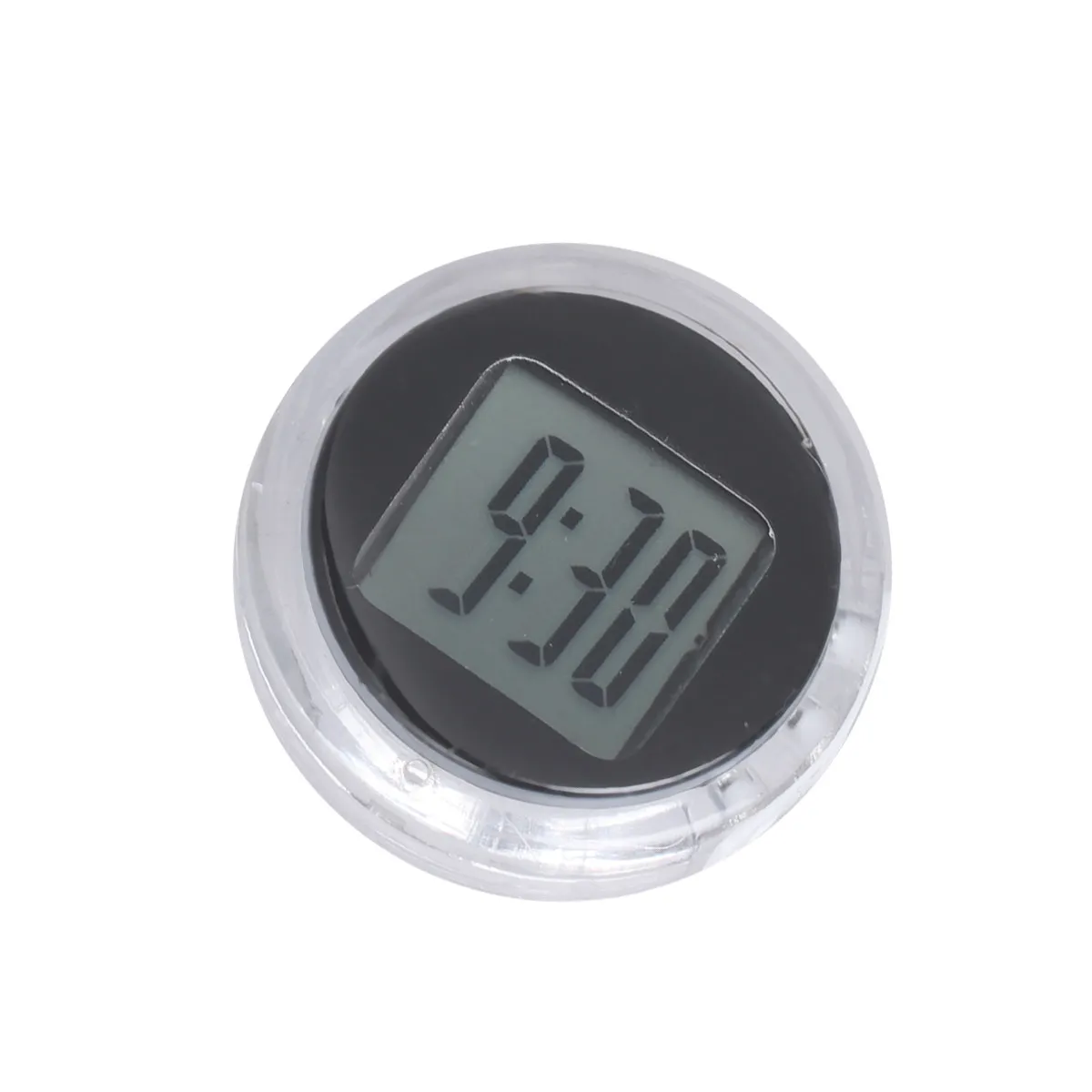Waterproof Mini Car Dashboard Clock Small Coin Size Self-Adhesive Motorcycle Auto Interior Electronic Accessory