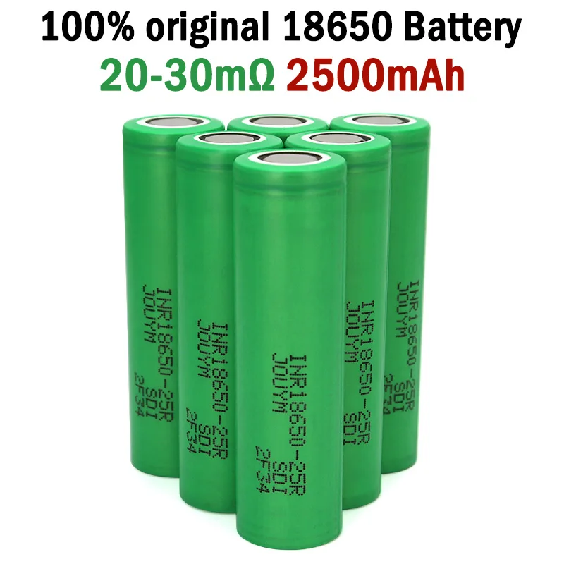 

JOUYM 2500mAh 18650 Battery Li-ion Rechargeable Batteries 3.7 V High Discharge 20A INR 18650 25R M Screwdriver Power Cell