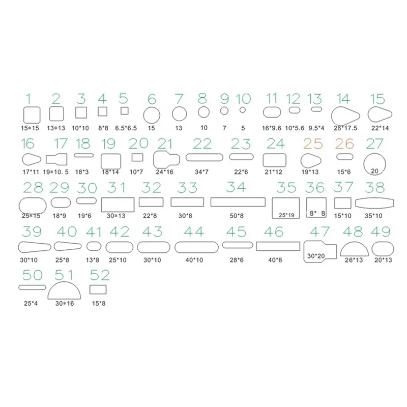 

AFOURT-52 шт. Набор инструментов для острых полых дыроколов из углеродистой стали, кожаная штамповочная форма для резки, набор ручных дыроколов, легко в