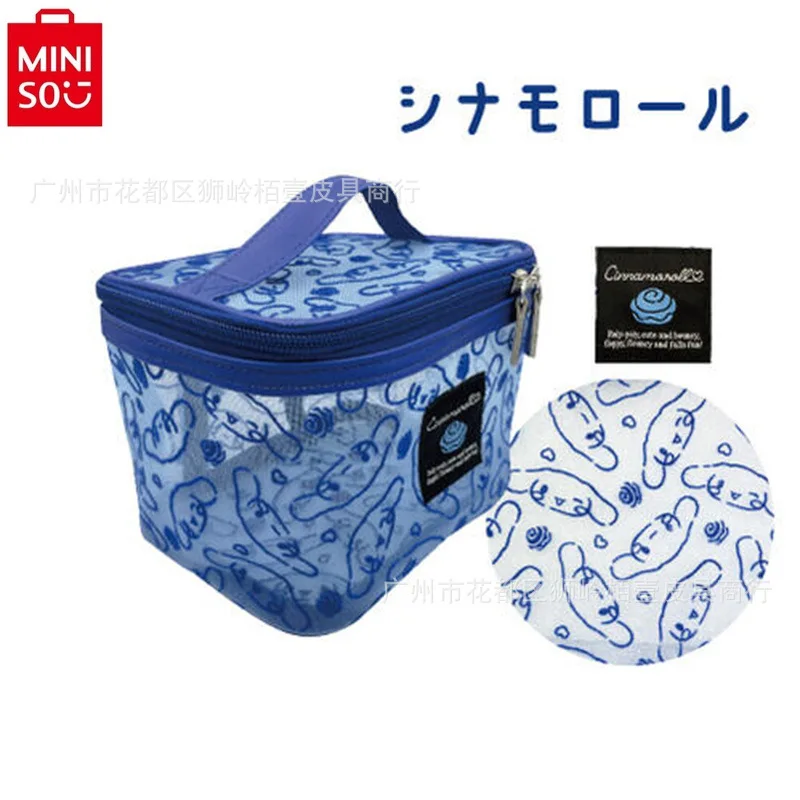 MINISO-Sac à main Kuromi Cartoon pour femme, sac à main en maille de haute qualité, sac de rangement léger, sac de maquillage mignon, grande capacité, mode 2024