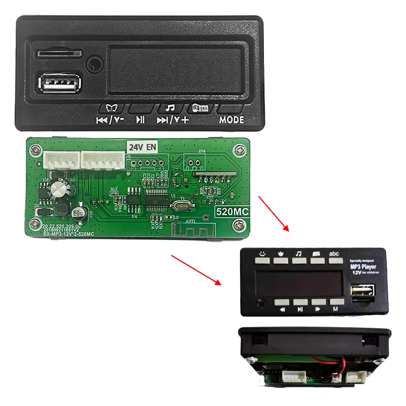 12V HLX Hollicy SX1918 SX1938 SX1888 SX1538 Children's Electric Ride on Toy Car MP3 Player Music Chip Board Parts Accessories