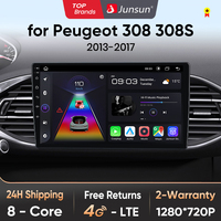 Junsun Car Radio For Peugeot 308 308S 2013 - 2017 wireless CarPlay Android Auto car intelligent systems No 2 din 2din DVD