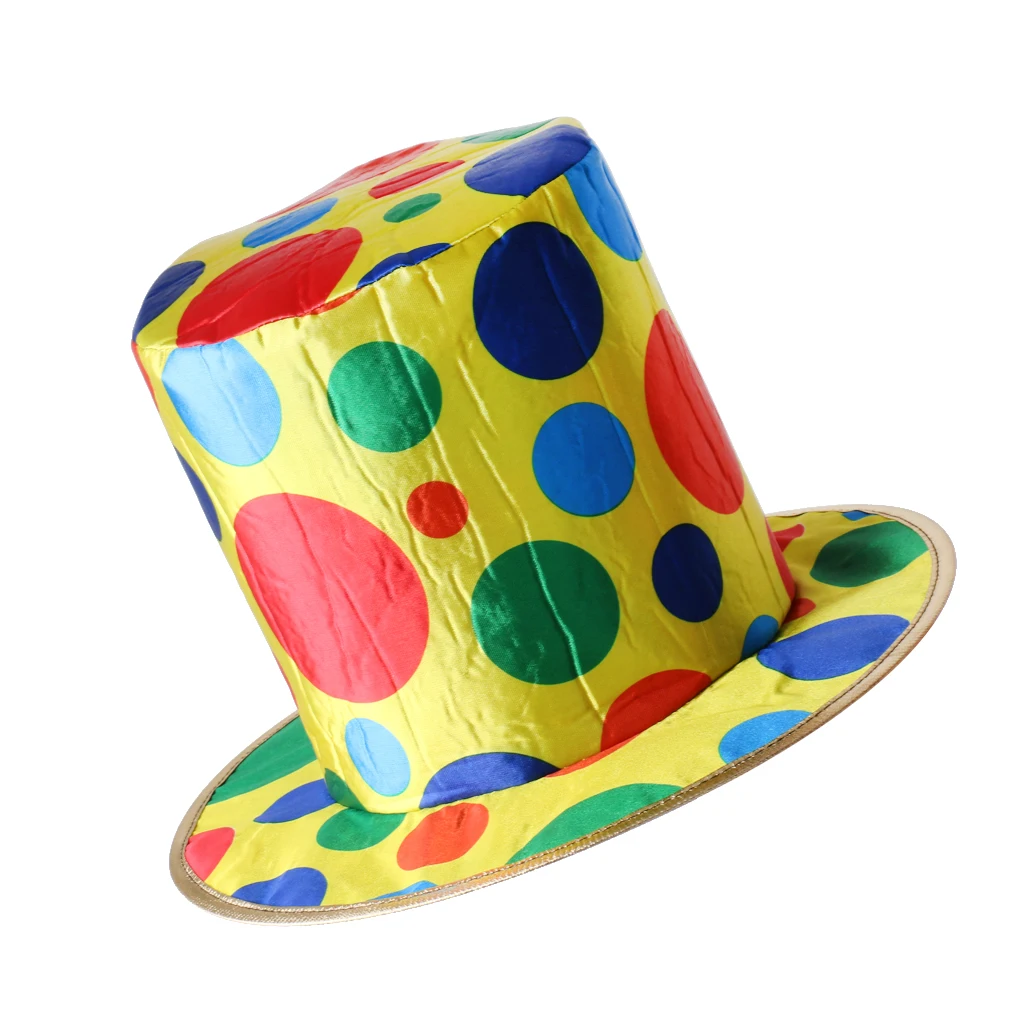 Adult Polka Dot Top Hat Clown Circus Birthday Party Halloween Carnival