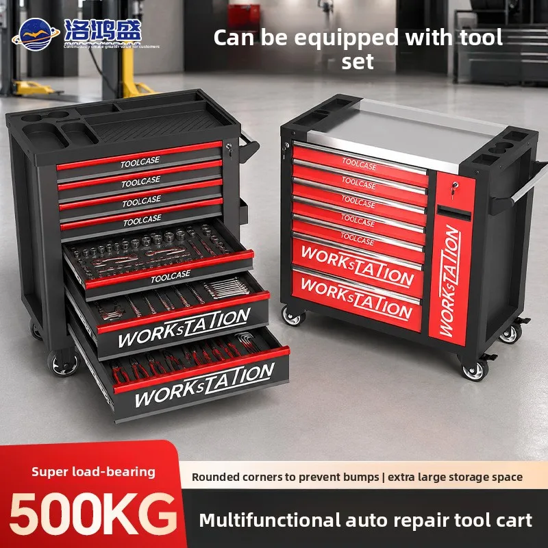Heavy Duty Mechanic Tool Cart with 3 to 7 Drawers, Industrial Grade Rolling Tool Cabinet with Swivel Casters and Push Handle