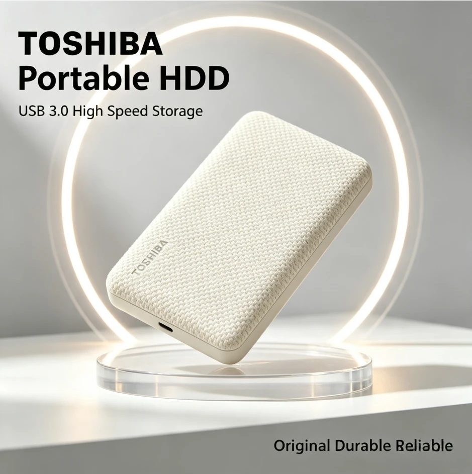 Brand+Original ToshibaV10 White Portable External Hard Drive USB3.0 MobileHDDStorage Disk for Laptop Desktop PC File Data Backup