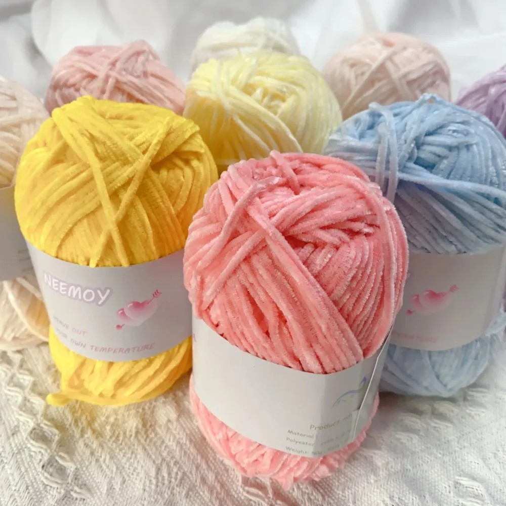 40g Pile Yarn Soft Chenille Yarn for Knitting Velvet Texturized Knitted Crochet Yarn Warm Line Threads To Knit Needlework Doll