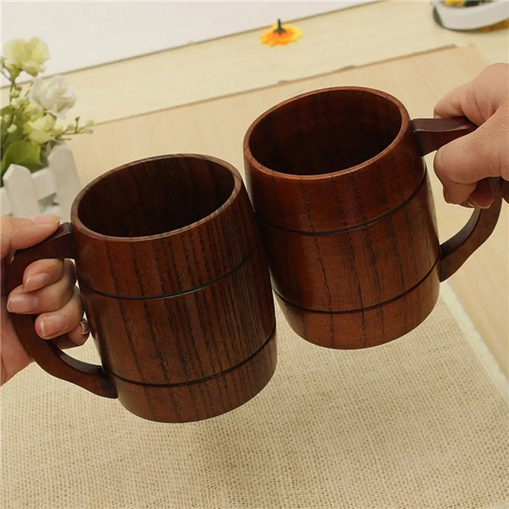 

Modern bamboo tumbler Wooden coffee travel beer tea ceramic cup Wholesale wooden cup bamboo travel Christmas decoration