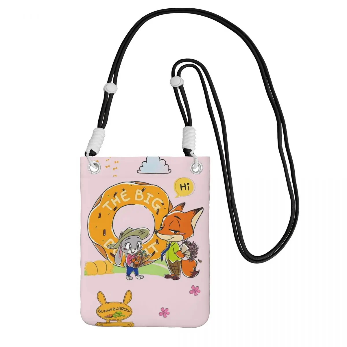 

Custom Zootopia Carry A Mobile Phone Bag Diagonally Men Women Cartoons Shoulder Crossbody Bag Adjustable Length For Travel