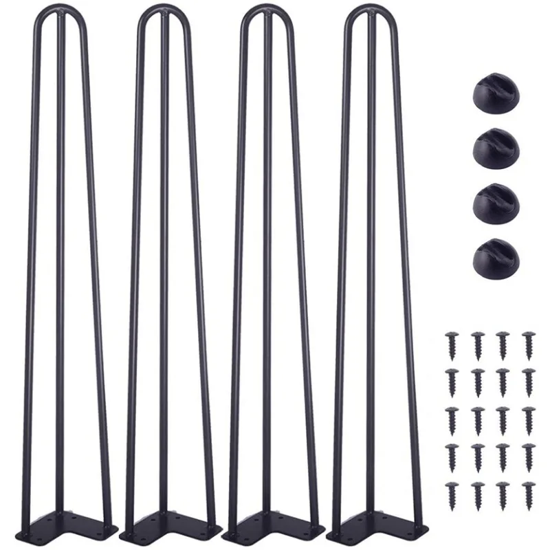 

4pcs Black Iron Table Legs,Heavy Duty Metal Feet for Office Desk Coffee Table TV Cabinet,DIY Furniture Replacement Legs