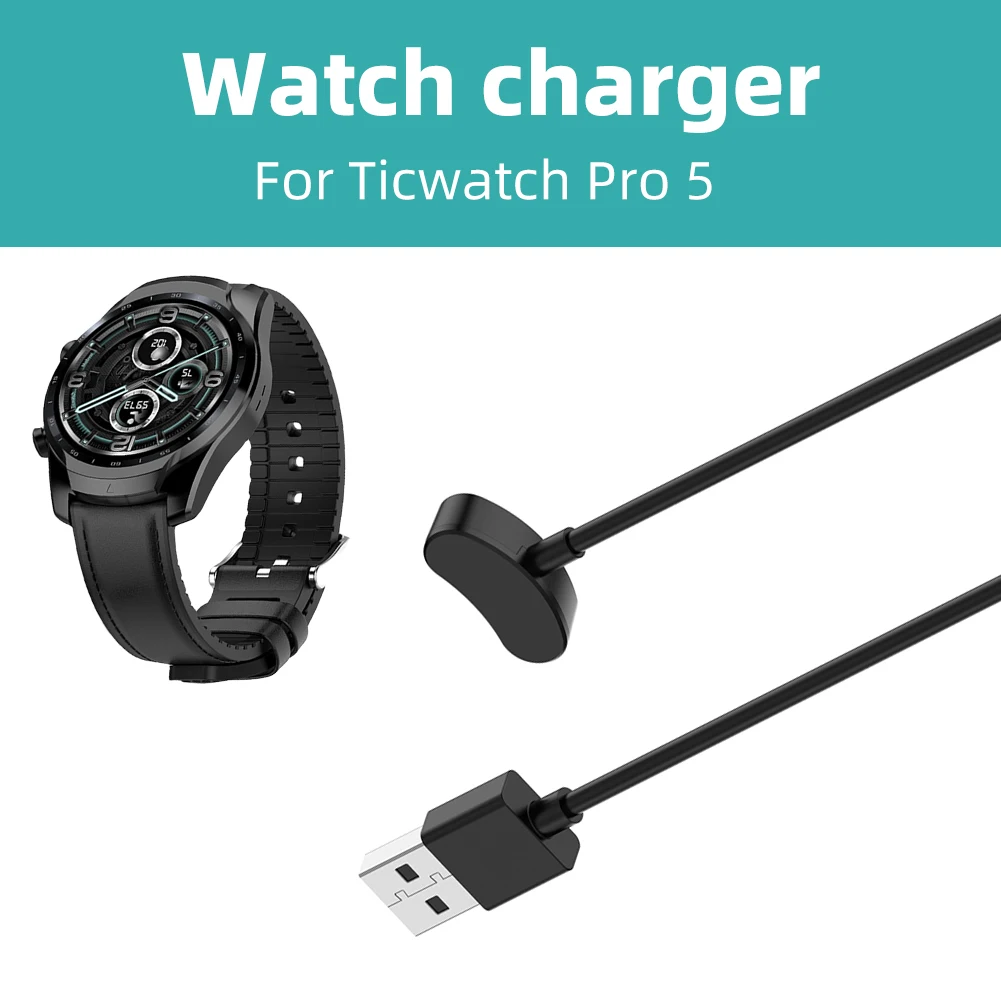 Carregadores de relógio Fio Carregador Magnético Dock 1M para Ticwatch Pro 5/ProX/Pro3 Smart Watch
