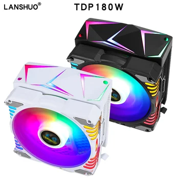 White CPU heat sink 4 heat pipes 120M RGB silent 4-pin PWM CPU cooling fan LGA775 1200 1155 1366 1700 1356 AM3 AM4 2011 X79 X99