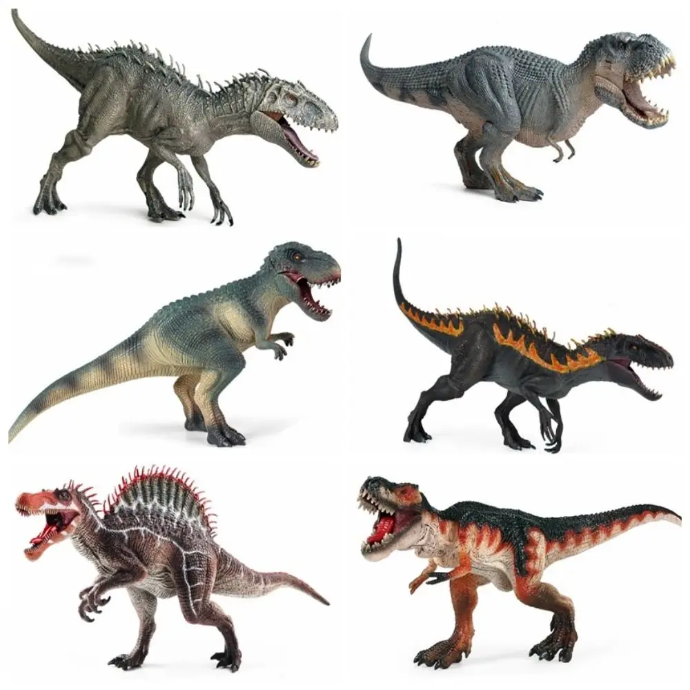 Mandíbula móvel dinossauro figura de ação tiranossauro animais modelo dinossauro brinquedos jurássico pré-histórico spinosaurus estatueta