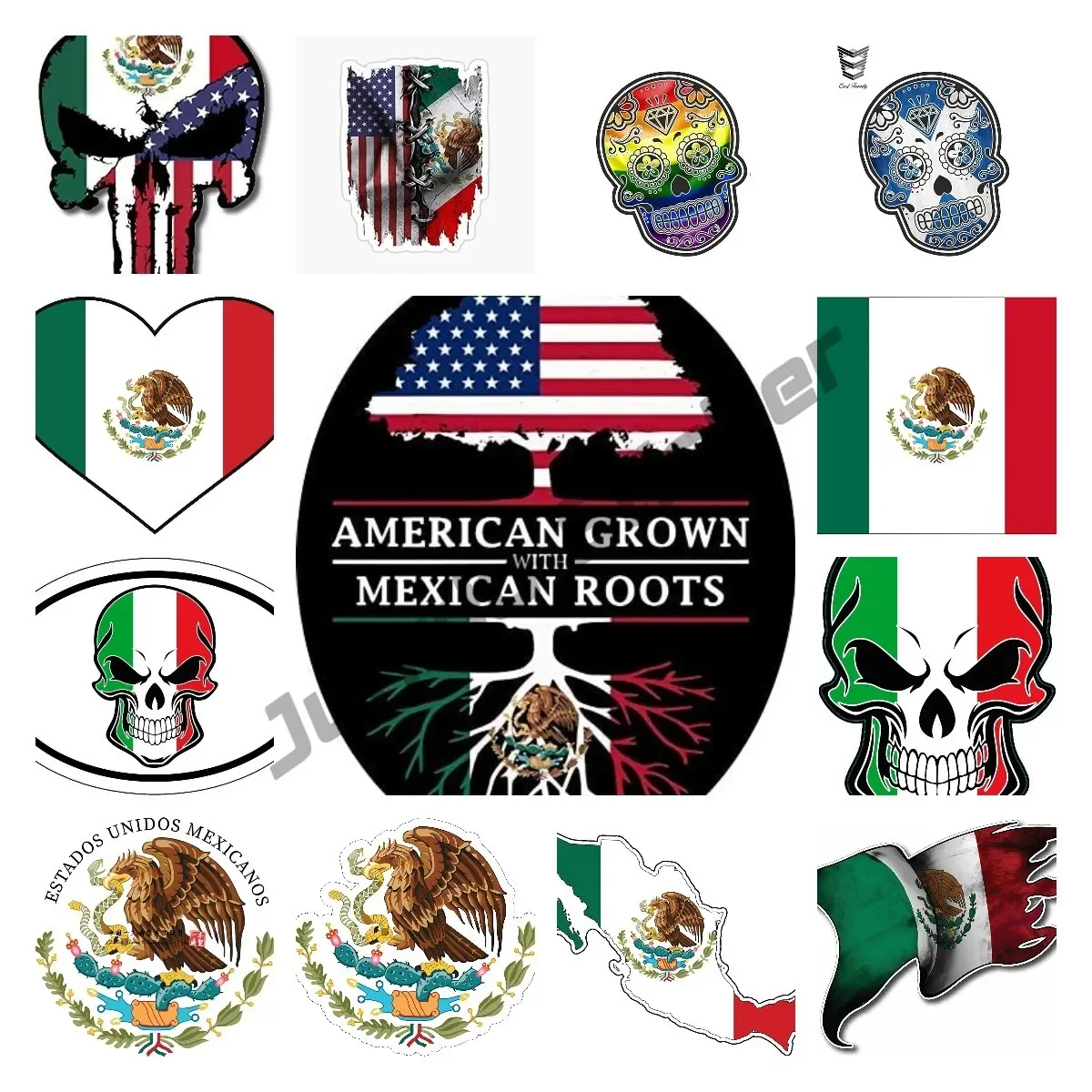 

Personality older Mexico Vinyl Decal Bumper Skull Refrigerator Sticker Laptops Tumblers Windows Car Trucks Walls