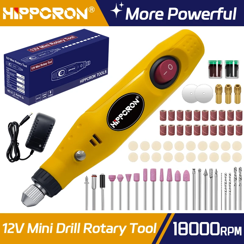 

Hippcron Mini Electric Drill Handheld Grinding and Polishing Woodworking Engraving Jewelry Metal Glass Carving Pen
