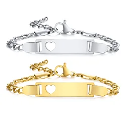Personalized Stainless Steel Children Jewelry Custom Personalized Name ID Bracelet Girl Boy Newborn Gifts Curb Chain Link