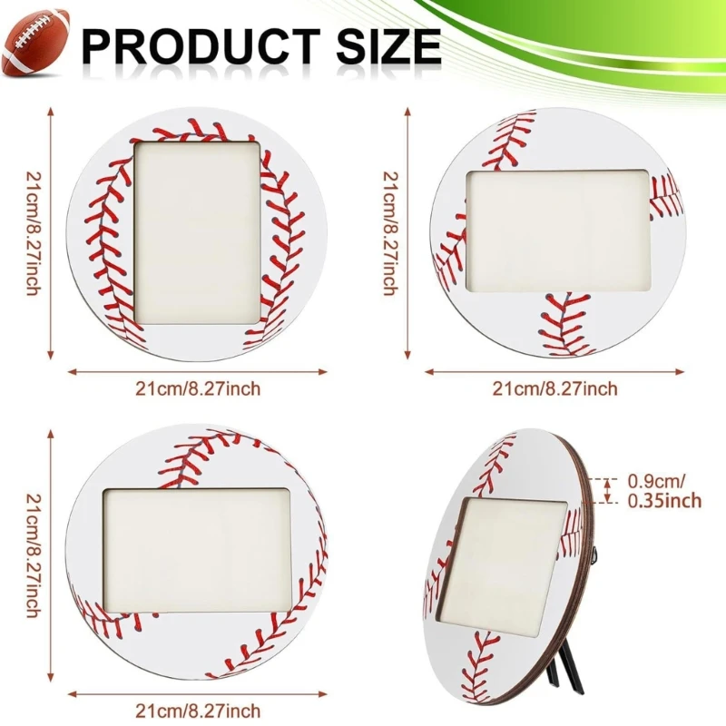 Molduras para com tema beisebol futebol, conjunto 2 para presente do dia pais, dropshipping