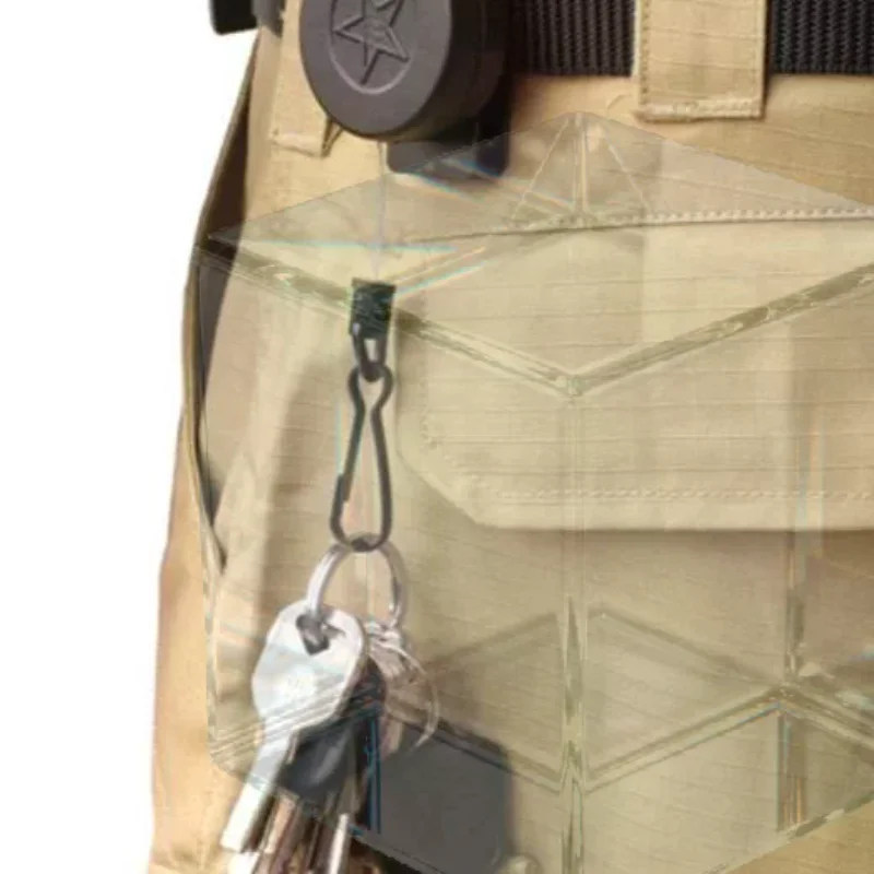 Anti Loss Retractable Easy Pull Keychain With Belt Clip Steel Wire Rope High Rebound Elastic Keyring