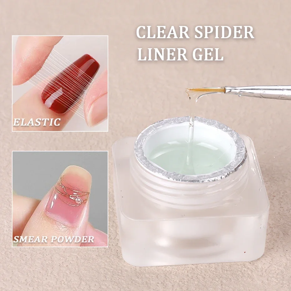 Semi Solid Spider Gel Nail Polish Clear Liner Gel Mirror Powder Adhesive Lacquer DIY Flower Drawing Adhensive Glue Manicure Tool