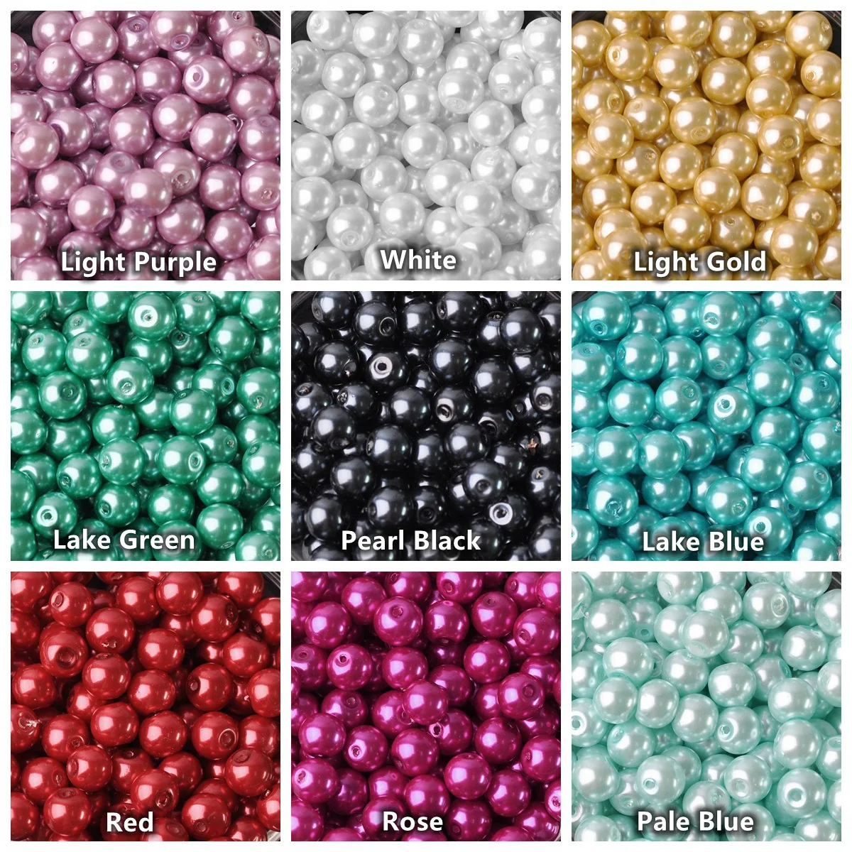 10~100pcs Round 4mm 6mm 8mm 10mm 12mm 14mm 16mm Lot Colors Pearl Coated Glass Loose Spacer Beads For Jewelry Making DIY Crafts