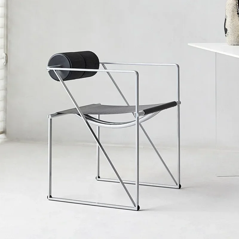 Design Fallow Dining Chair Modern Work Simple Handrail Dining Chair Originality Backrest Poltrona Decorativa Furniture