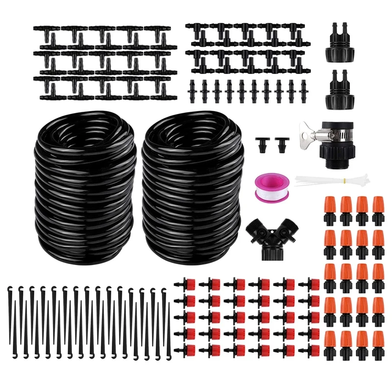 

Garden Irrigation System Kit With Adjustable Nozzle,Automatic Micro-Irrigation Tubing Kits,Water-Saving Sprinkler System