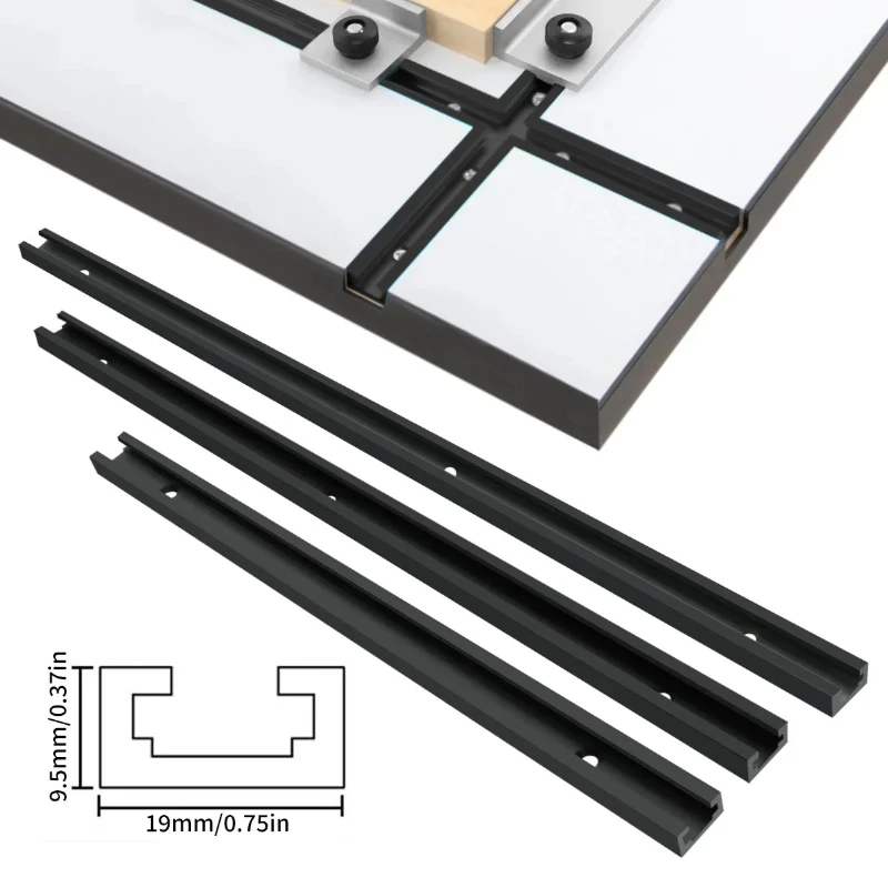 

DIY & Woodworking T-Slot Track System 19x9.5mm Aluminum Guide Rail for Precise Miter Gauges Jigs and Fixtures