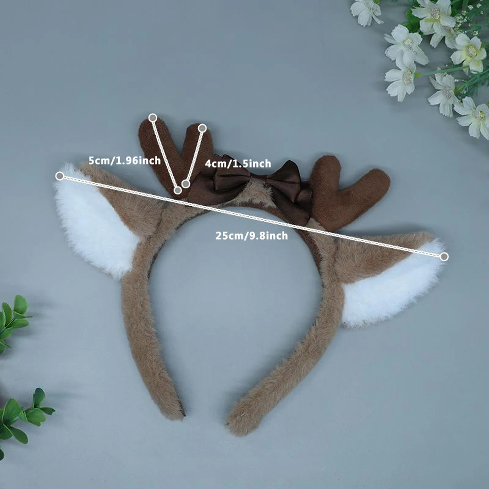 Women Festive Christmas Deer Hairband Cute Antler Holiday Headwear for Party Cosplay Costume