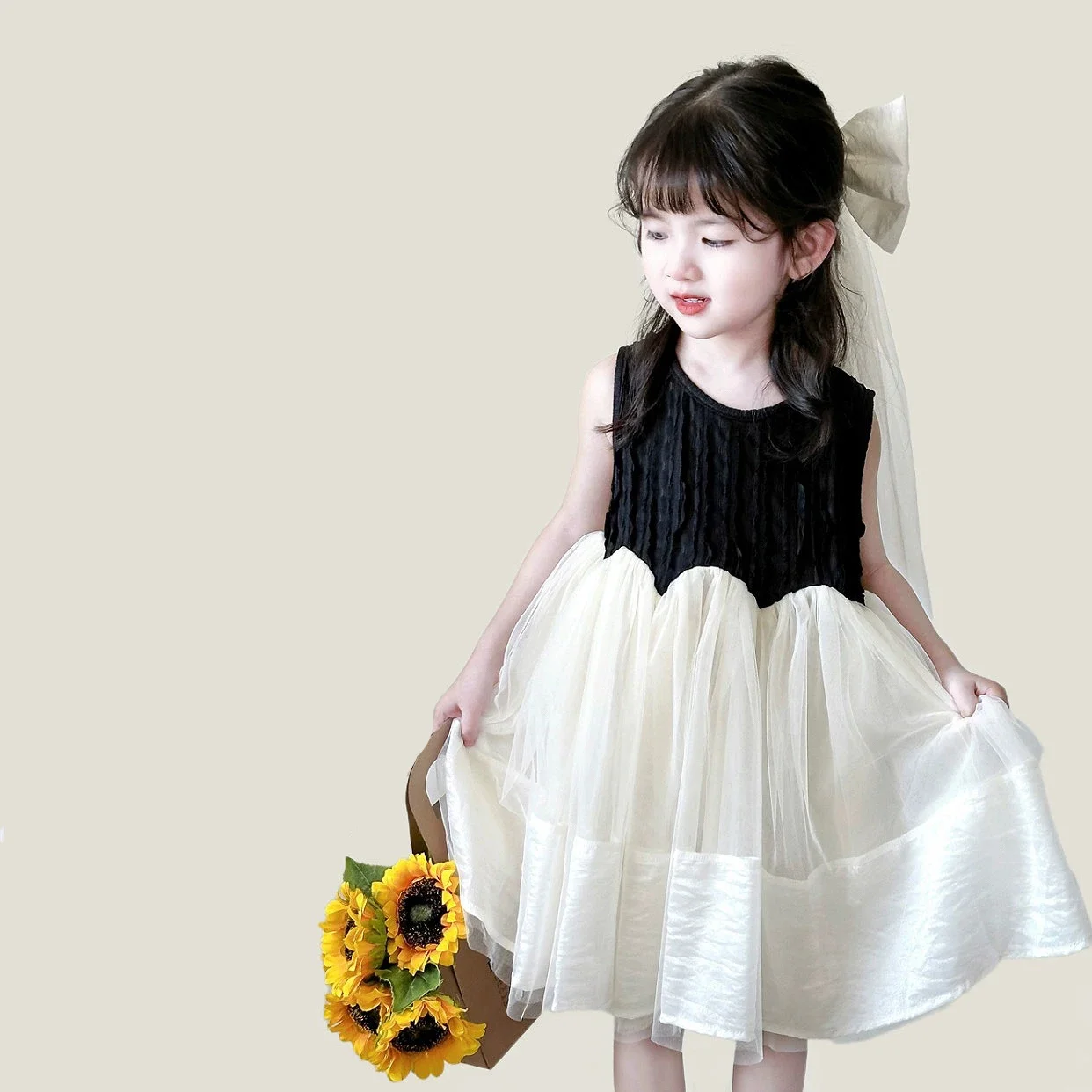 

Корейский стиль, детский бал на день рождения, сарафан Хепберн, платья принцессы для девочек, детское летнее пышное французское элегантное черное платье