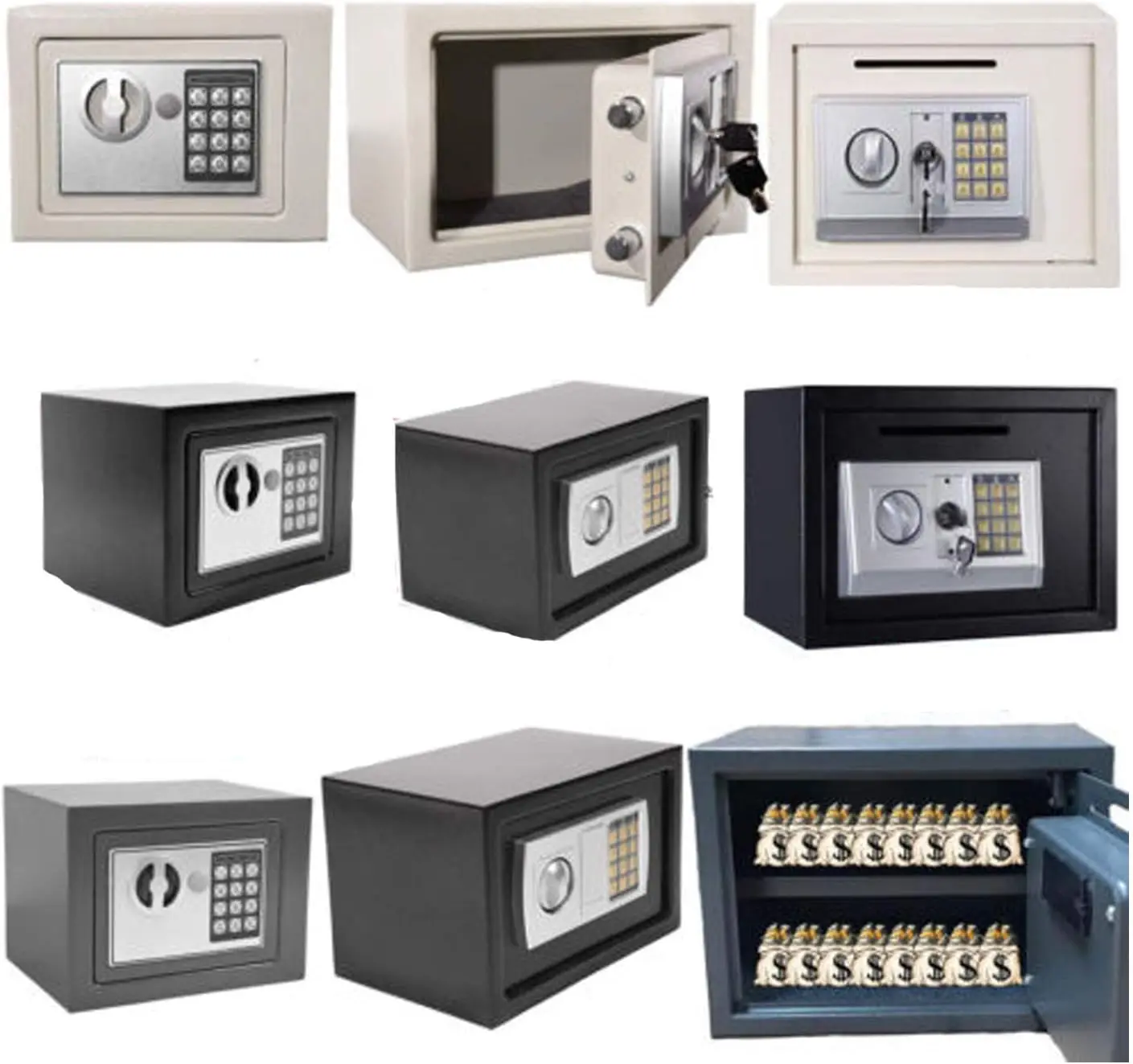 Fireproof 8.5L Electronic Password Security Safe Money Cash Deposit Box Office Home Safe Password Key Anti-theft Safe Box Home