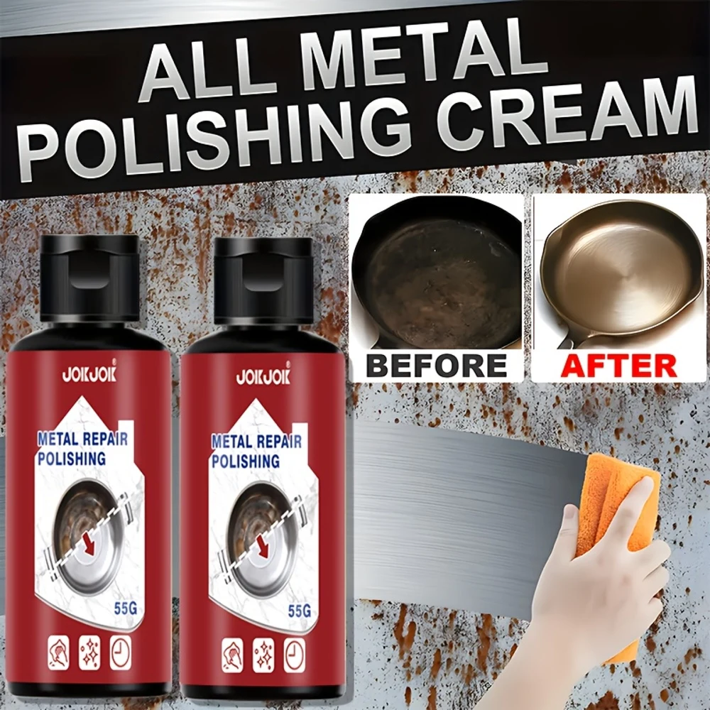 كريم ترميم معدني فاخر 55 جيجا عالمي للحمام والمطبخ من الفولاذ المقاوم للصدأ والكروم - سهل الاستخدام لتجديد المعادن