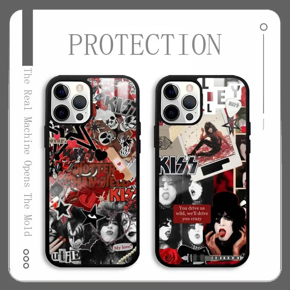 

K-KISS Band Cool Phone Case For IPhone 17 16 15 14 13 12 11 Pro Max Plus Mini Plus Hard Mirror Surface Protect Funda