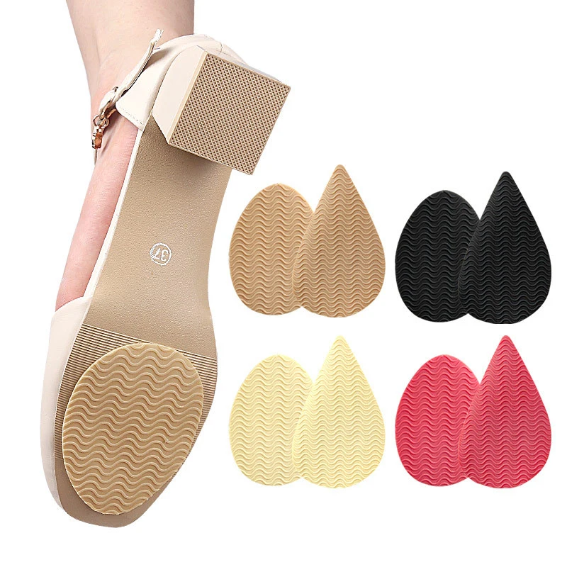 1 Pair Insole Wear-resistant Tendon Rubber Sole Non-slip Stickers High Heels Forefoot Anti-skid Pad Sole Anti-slip Pad