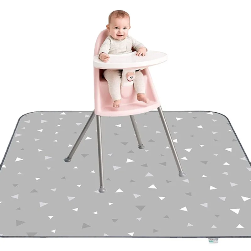 Estera impermeable para salpicaduras de bebé, tapete Splat para silla alta de bebé, lavable, grande, antideslizante, tapete de juego portátil para niños, paño de mesa, 51"