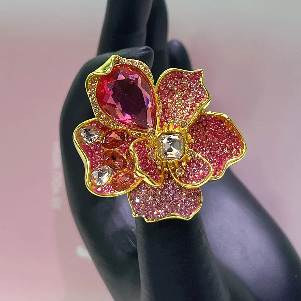NONE Flower Butterfly Crystal Jewelry Set 3