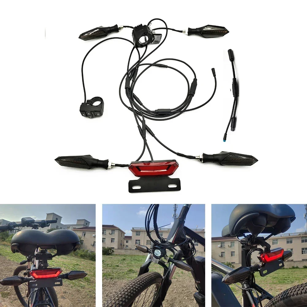 

Brake Light Indicator Ebike Light Kit Comprehensive Visibility Enhanced Safety Features Complete Tricycle Light Set Brake Light